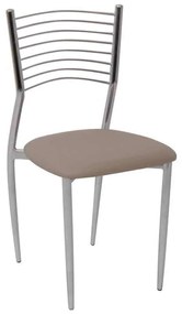Καρέκλα Vivian Χρώμιο/PVC Cappuccino  Συσκ.6τμχ 40x44x83cm