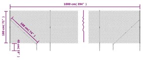 Συρματόπλεγμα Περίφραξης Ανθρακί 1,8 x 10 μ. με Καρφωτές Βάσεις - Ανθρακί