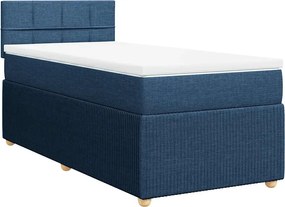 vidaXL Κρεβάτι Boxspring με Στρώμα Μπλε 100 x 200 εκ. Υφασμάτινο