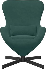 vidaXL Κάθισμα-αυγό Σκούρο Πράσινο 63 x 73 x 90 εκ Βελούδο