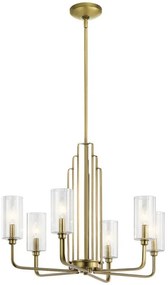 Πολυέλαιος Κρεμαστό Φωτιστικό 6xE14 Kimrose Quintiesse Elstead Lighting-QN-KIMROSE6-BNB-Ορείχαλκος QN-KIMROSE6-BNB