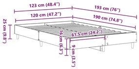 ΠΛΑΙΣΙΟ ΚΡΕΒΑΤΙΟΥ ΧΩΡΙΣ ΣΤΡΩΜΑ 120 X 190 ΕΚ. ΕΠΕΞΕΡΓΑΣΜΕΝΟ ΞΥΛΟ 861075