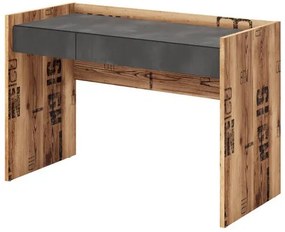 Τραπέζι γραφείου Fresno V105, Με συρτάρια, Αριθμός συρταριών: 2, 74x120x55cm, 38 kg, Γκρι, Canyon δρυς | Epipla1.gr