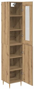 vidaXL Highboard 2 pcs Artisan Oak Γυαλί