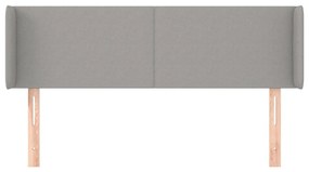 vidaXL Κεφαλάρι με Πτερύγια Ανοιχτό Γκρι 147x16x78/88 εκ. Υφασμάτινο