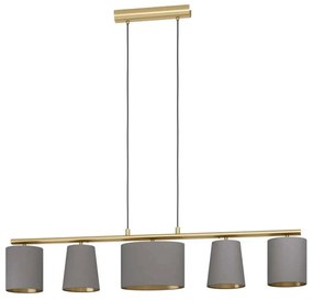 Φωτιστικό Οροφής-Ράγα Almeida-2 99487 120x15,5x110cm 5xE14 40W Grey-Gold Eglo