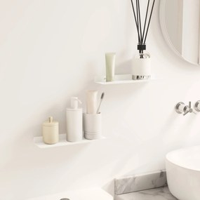 vidaXL Ράφι Τοίχου με ράφι Επιτοίχιο 2 pcs Λευκό 30 x 9 x 2,5 εκ