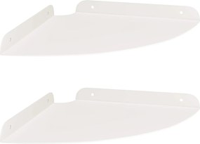 vidaXL Floating Ράφι Γωνίας 2 τμχ. Λευκός 24 x 24 x 2 εκ