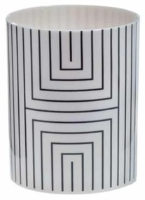 Ποτήρι Οδοντόβουρτσας (Φ7.3x9) Spirella Graphic White-Black