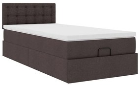 Οθωμανικό κρεβάτι με στρώμα σκούρο καφέ 90x190cm ύφασμα 3311590