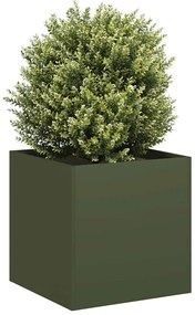 vidaXL Ζαρντινιέρα Λαδί 40x40x40 εκ. από Χάλυβα Ψυχρής Έλασης