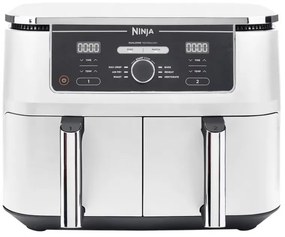 Ninja AF400EUWH διπλή φριτέζα θερμού αέρα, 2470W, 9,5 l, 6 προγράμματα, 40-240 C, ανεξάρτητες ζώνες, Λευκό