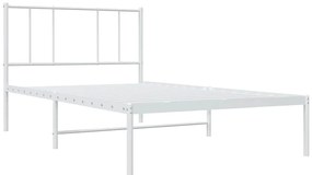 vidaXL Πλαίσιο Κρεβατιού με Κεφαλάρι Λευκό 80 x 200 εκ. Μεταλλικό
