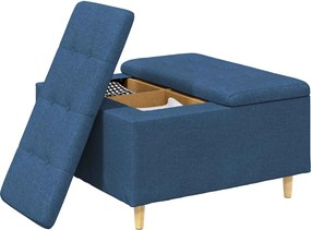 vidaXL Οθωμανό με Αποθηκευτικό Χώρο Μπλε 80 x 80 x 45 cm ύφασμα