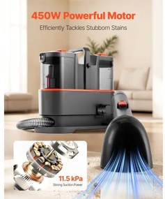 VEVOR Portable Carpet Cleaner Machine 11.5Kpa Upholstery Cleaner for Rug Car