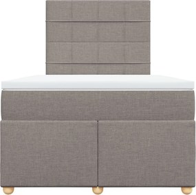 vidaXL Κρεβάτι Boxspring με Στρώμα Taupe 120x200 εκ. Υφασμάτινο
