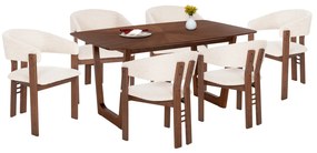 ΣΕΤ ΤΡΑΠΕΖΑΡΙΑΣ 7ΤΜΧ ZARRA HM21338.01 ΤΡΑΠΕΖΙ ΑΠΟ MDF--ΚΑΡΕΚΛΕΣ ΜΕ ΜΠΟΥΚΛΕ ΥΦΑΣΜΑ