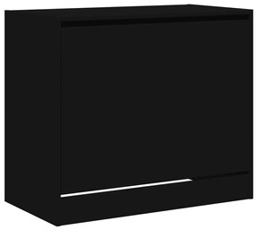 Παπουτσοθήκη Μαύρη 80x42x69 εκ. από Επεξεργασμένο Ξύλο - Μαύρο
