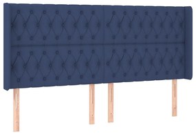 vidaXL Κρεβάτι Boxspring με Στρώμα &amp; LED Μπλε 180x200 εκ. Υφασμάτινο