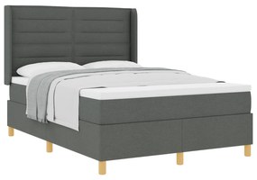 vidaXL Κρεβάτι Box Spring με Στρώμα Σκούρο Γκρι 160x200 εκ. Υφάσματος