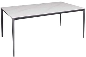 Τραπέζι Barret ΕΜ835,1 140x80x74cm Marble White-Black Aluminum,Technomarble
