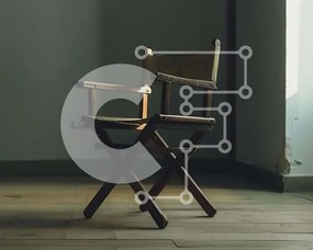 Intra Συλλεκτικό Ξύλινο Παζλ Plywood 4mm - Άδεια ξύλινη καρέκλα σκηνοθέτη στο δωμάτιο Σε Ξύλινο Κουτί - Διαστάσεις Puzzle: 10x10 cm – 25 κομμάτια