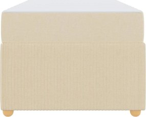vidaXL Σκελετός Κρεβατιού με στρώμα Κρεμ 90 x 190 cm ύφασμα