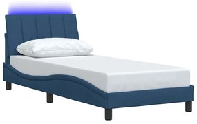 vidaXL Σκελετός Κρεβατιού Χωρίς Στρώμα Μπλε 90x190 εκ. Υφασμάτινο