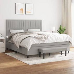 vidaXL Κρεβάτι Boxspring με Στρώμα Αν. Πράσινο 160x200εκ Υφασμάτινο