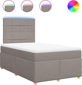 vidaXL Κρεβάτι Boxspring με Στρώμα Taupe 120x190 εκ. Υφασμάτινο