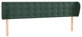 vidaXL Κεφαλάρι με Πτερύγια Σκούρο Πράσινο 163x23x78/88 εκ. Βελούδινο