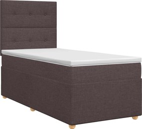 vidaXL Κρεβάτι box spring με στρώμα Σκούρο Καφέ 80 x 200 cm Ύφασμα
