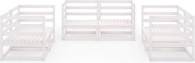 vidaXL Σαλόνι Κήπου 6 τεμ. Λευκό από Μασίφ Ξύλο Πεύκου