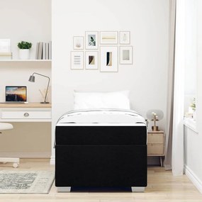 vidaXL Σκελετός Κρεβατιού με στρώμα Μαύρο 90 x 200 cm ύφασμα