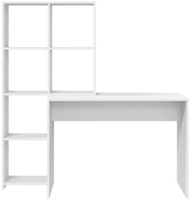 vidaXL Γραφείο με ράφι Λευκό 138.5 x 55 x 143 εκ Επεξεργασμένο ξύλο