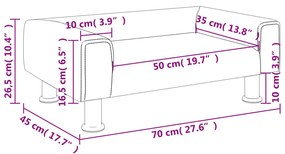 ΚΑΝΑΠΕΣ ΠΑΙΔΙΚΟΣ ΣΚΟΥΡΟ ΓΚΡΙ 70 X 45 X 26,5 ΕΚ. ΑΠΟ ΒΕΛΟΥΔΟ 3196331