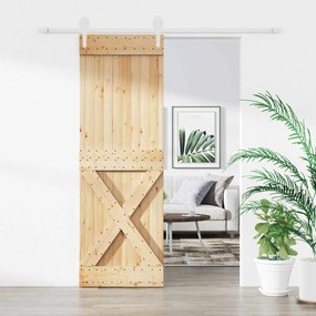 vidaXL Συρόμενη Πόρτα Φυσικό και Λευκό 70 x 210 cm