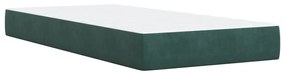 Κρεβάτι Boxspring με Στρώμα Σκούρο Πράσινο 90x190 εκ. Βελούδινο - Πράσινο