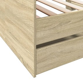 vidaXL Καναπές Κρεβάτι με Συρτάρια Χωρίς Στρώμα Sonoma Δρυς 75x190 εκ.