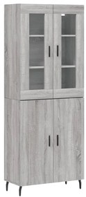 vidaXL Ντουλάπι Γκρι Sonoma 69,5 x 34 x 180 εκ. Επεξεργασμένο Ξύλο