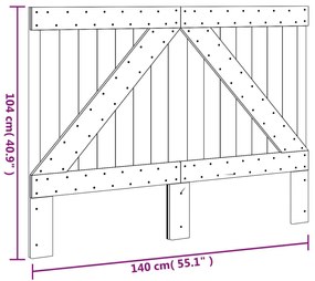 Κεφαλάρι 140 x 104 εκ. από Μασίφ Ξύλο Πεύκου - Καφέ