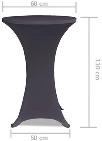 vidaXL Καλύμματα Τραπεζιού Ελαστικά 2 τεμ. Ανθρακί 60 εκ.