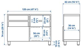 BESTÅ έπιπλο TV με πόρτες, 120x42x74 193.845.45