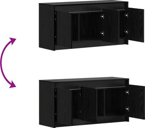 vidaXL Ντουλάπι TV 100 x 34 x 50 εκ Μαύρη Δρυς Επεξεργασμένο Ξύλο