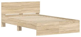 vidaXL Πλαίσιο Κρεβατιού με Κεφαλάρι Sonoma Δρυς 120x190 εκ.