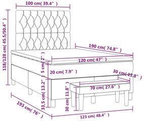 ΚΡΕΒΑΤΙ BOXSPRING ΜΕ ΣΤΡΩΜΑ ΜΠΛΕ 120X190 ΕΚ. ΥΦΑΣΜΑΤΙΝΟ 3270431