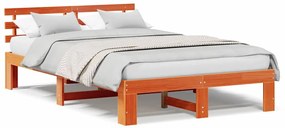 vidaXL Σκελετός Κρεβατιού Καφέ 140 x 190 cm Μασίφ ξύλο πεύκου