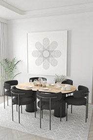 Stewehome Πολυτελές Σετ Τραπεζαρίας με 6 Καρέκλες Δρυς 80x140x80 cm