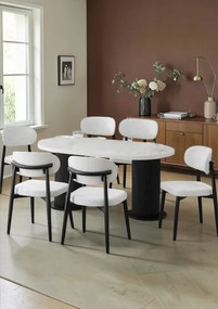 Stewehome Σετ Τραπεζαρίας 6 Ατόμων Polo Λευκό Μαύρο 170x90x75 cm