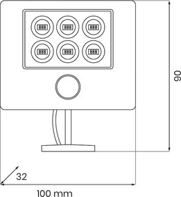 Ηλιακός Προβολέας Εξωτερικού Χώρου Depo 6500K IP44 Μαύρο